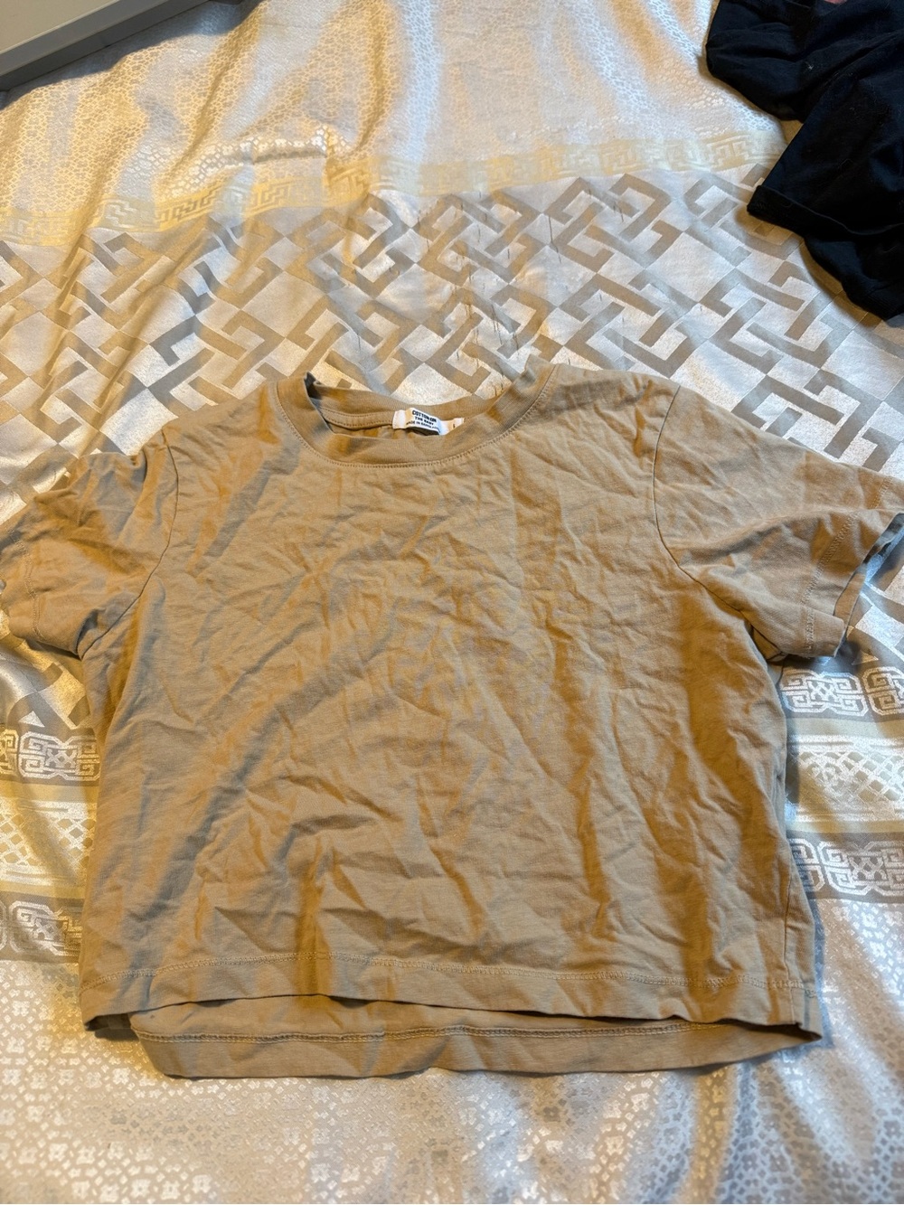 Cotton On Beige Cropped Crew Tee
